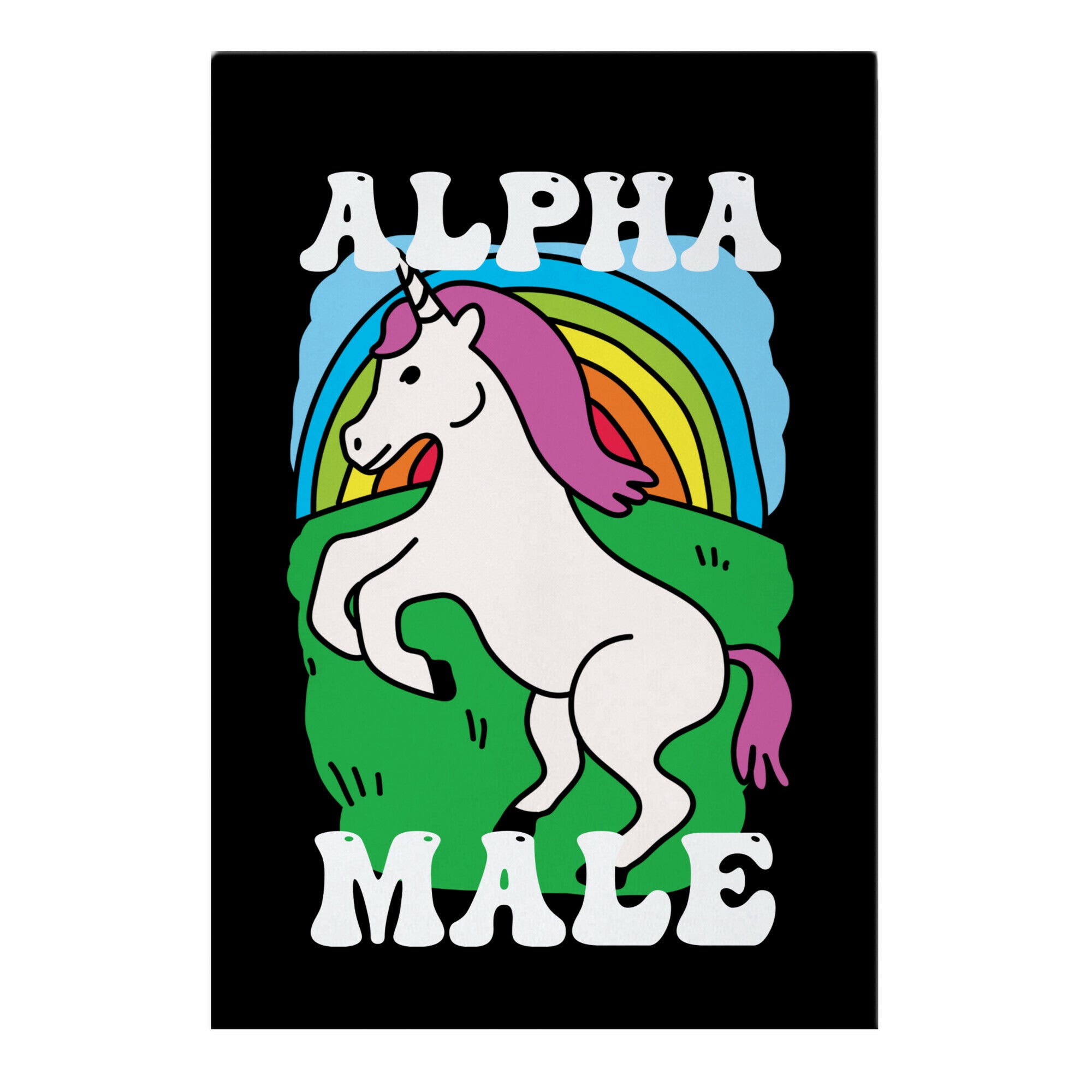 Alpha Male Unicorn Garden Flag